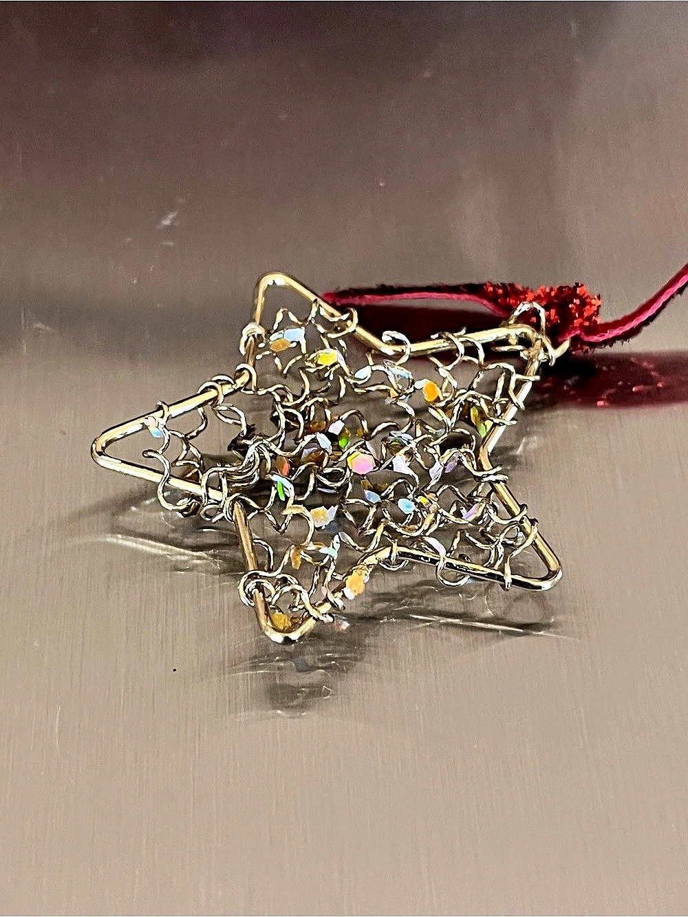 Beaded Star Christmas Ornament